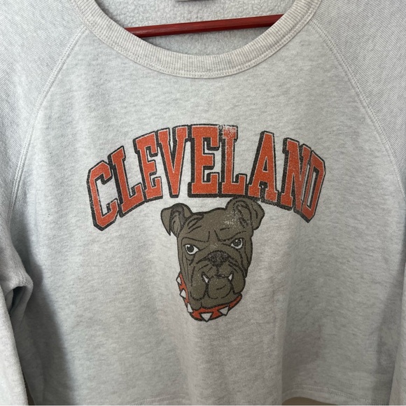 Where I Come From Cleveland Gray Women's cropped  Sweatshirt Browns bulldog soft - Picture 2 of 8